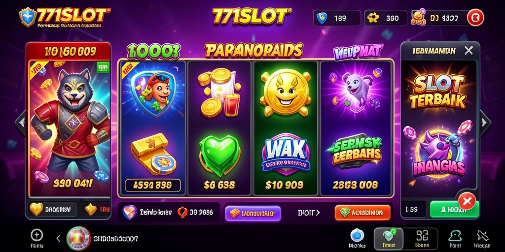 Tampilan gameplay menegangkan 171SLOT dengan mesin slot yang berbeda.