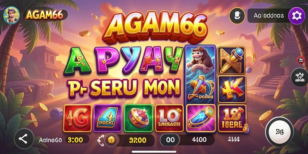 Tampilan gameplay Slot AGAM66 yang menarik dan penuh warna.
