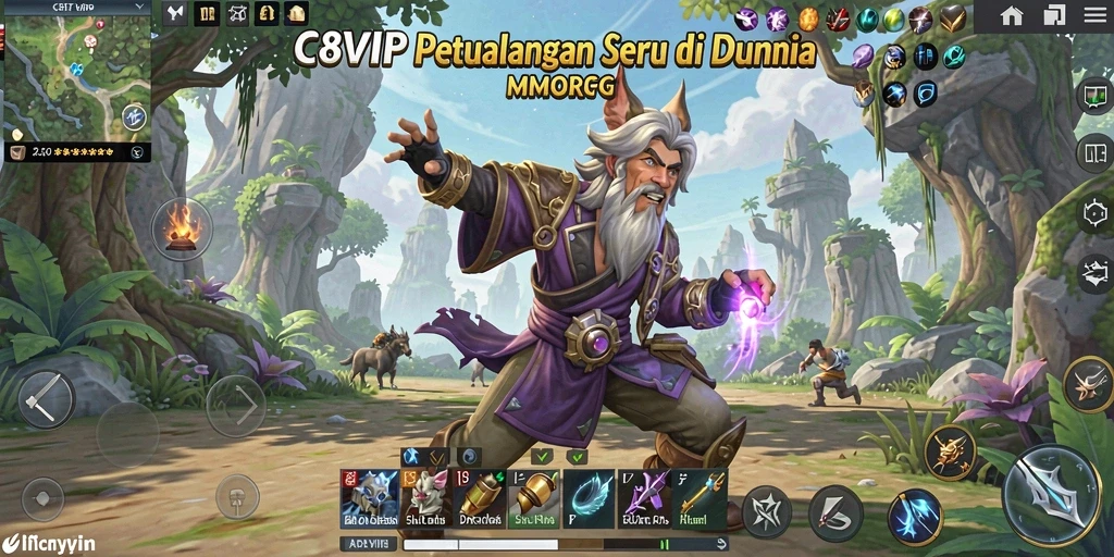 Tampilan gameplay dari C8VIP yang penuh aksi dan petualangan.
