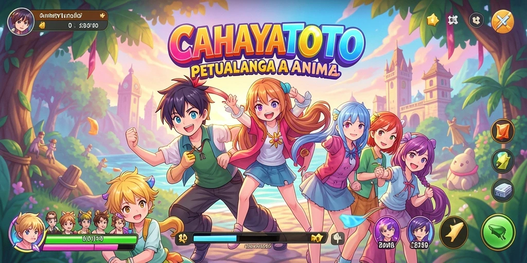 Tampilan gameplay menarik dalam CAHAYATOTO dengan karakter anime.