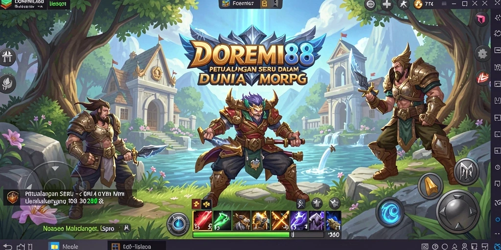 Screenshot utama DOREMI88 menampilkan aksi seru dalam pertempuran MMORPG.