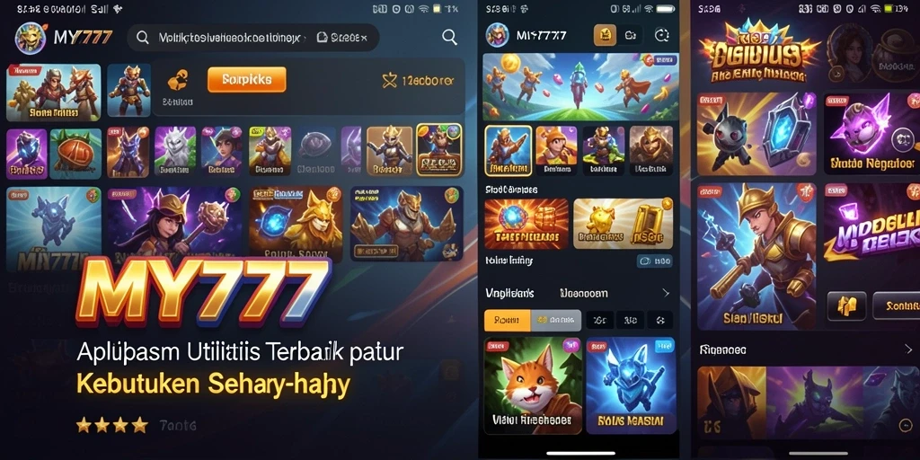 Tampilan antarmuka aplikasi MY777 yang sederhana dan efektif.
