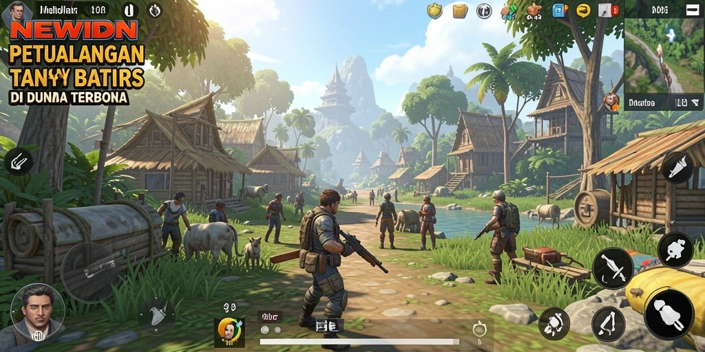 Tampilan gameplay <strong>NEWIDN</strong> yang menampilkan petualangan dalam dunia terbuka.