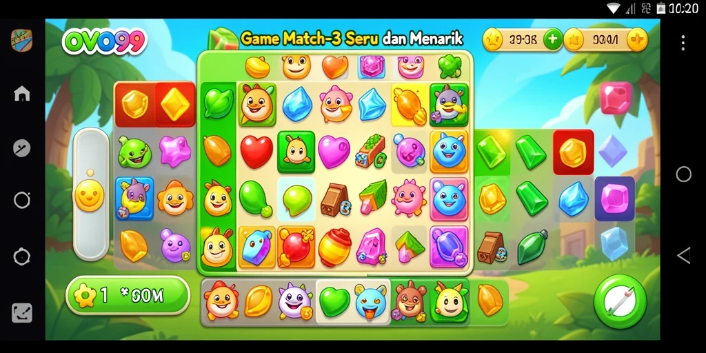 Screenshot OVO99 menampilkan gameplay yang menarik dan penuh warna.