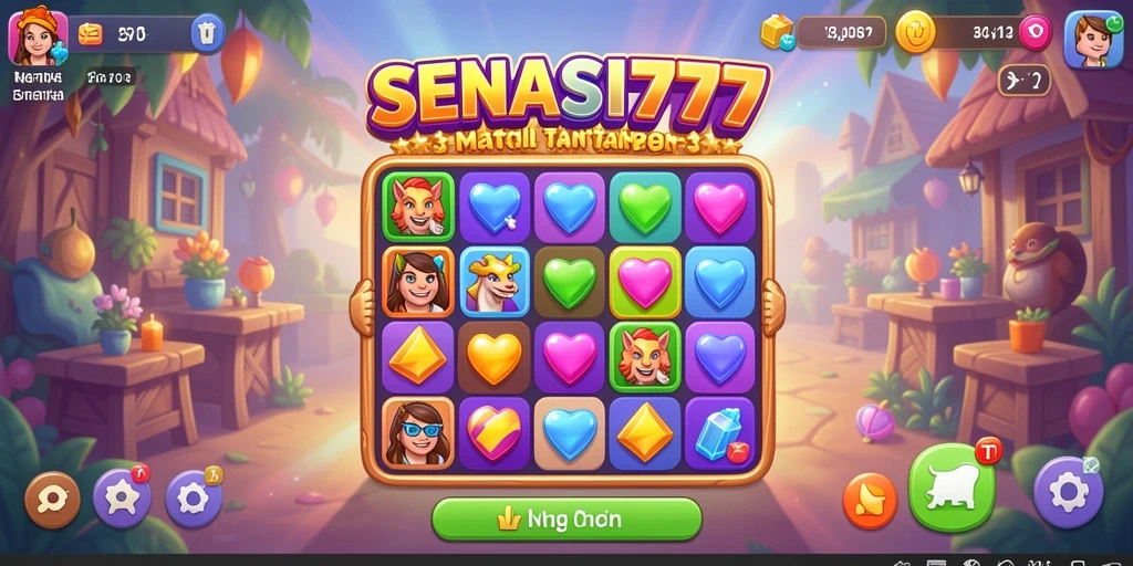 Screenshot gameplay SENSASI777 yang menampilkan aksi Match-3 seru.