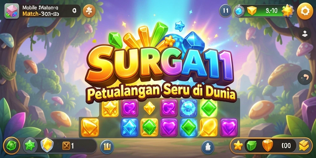 Tampilan gameplay SURGA11 yang penuh warna dan menantang.