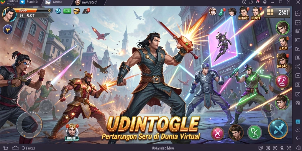 Tampilan aksi pertarungan menegangkan dalam UDINTOGEL.
